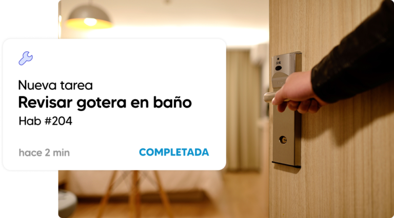 Tarefa atribuída a colaborador para resolução de ocorrência no hotel, com prioridade e prazo definidos.