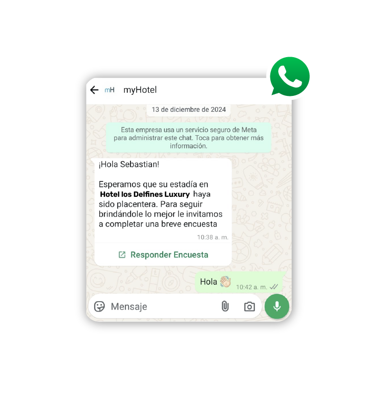 encuestas de satisfacción por whatsApp para hoteles