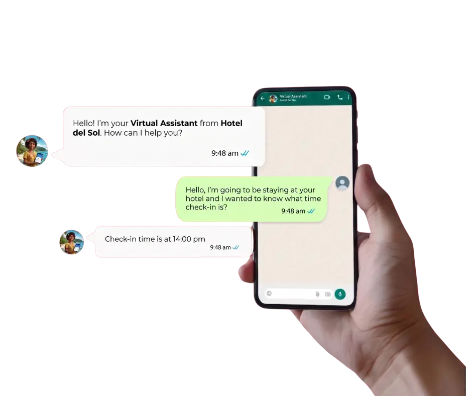 AI chatbot interface for hotels: example of an automated and personalized WhatsApp response